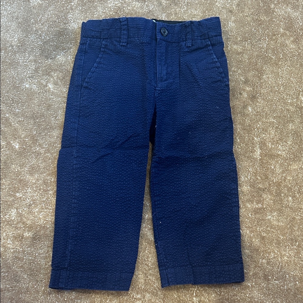 Janie and Jack Textured Navy Trousers